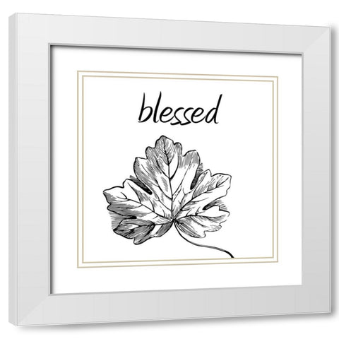 Blessed White Modern Wood Framed Art Print with Double Matting by Phillip, Jamie