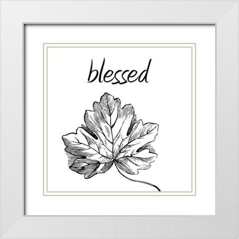 Blessed White Modern Wood Framed Art Print with Double Matting by Phillip, Jamie