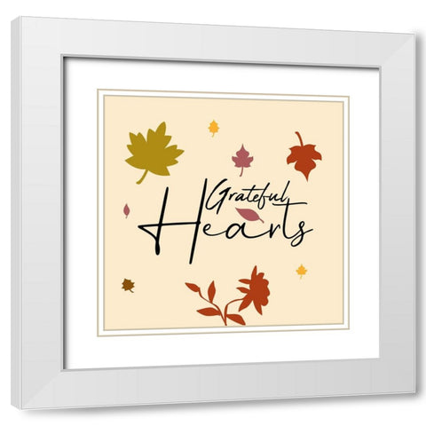 Grateful Hearts White Modern Wood Framed Art Print with Double Matting by Phillip, Jamie