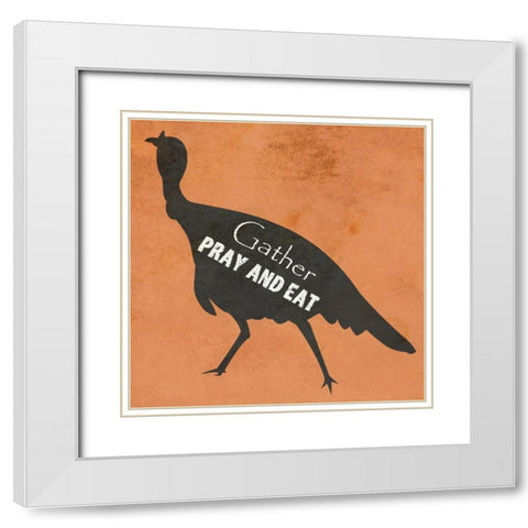 Pray And Eat White Modern Wood Framed Art Print with Double Matting by Phillip, Jamie