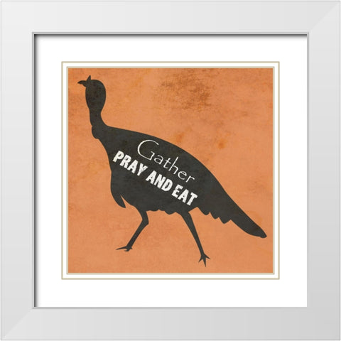 Pray And Eat White Modern Wood Framed Art Print with Double Matting by Phillip, Jamie