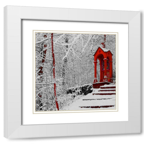 Red Winter White Modern Wood Framed Art Print with Double Matting by Phillip, Jamie