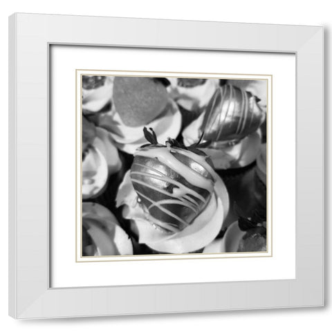 Black Cupcake 1 White Modern Wood Framed Art Print with Double Matting by Phillip, Jamie