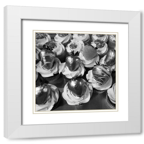 Black Cupcake 3 White Modern Wood Framed Art Print with Double Matting by Phillip, Jamie