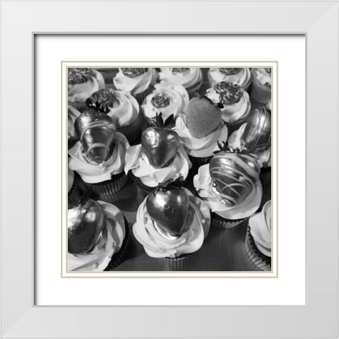 Black Cupcake 3 White Modern Wood Framed Art Print with Double Matting by Phillip, Jamie