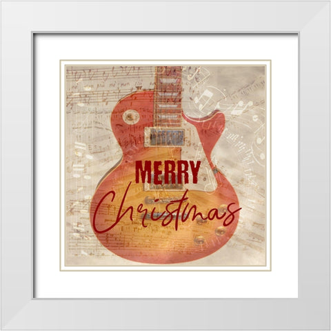 Christmas Musical White Modern Wood Framed Art Print with Double Matting by Phillip, Jamie