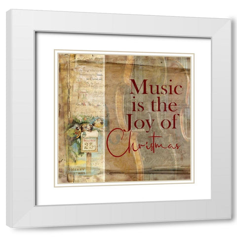 Christmas Musical 2 White Modern Wood Framed Art Print with Double Matting by Phillip, Jamie