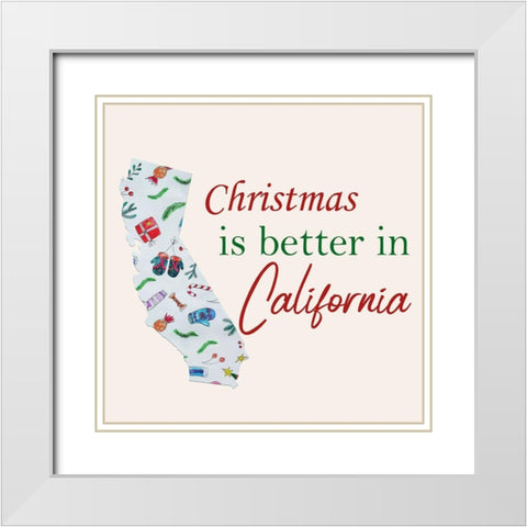 California Christmas White Modern Wood Framed Art Print with Double Matting by Phillip, Jamie