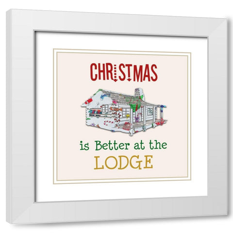 Lodge Christmas White Modern Wood Framed Art Print with Double Matting by Phillip, Jamie