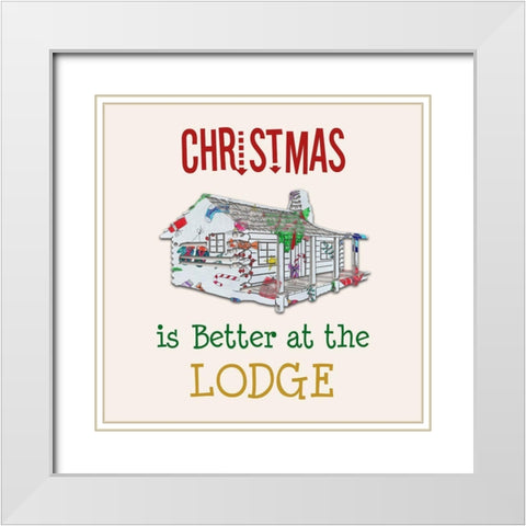 Lodge Christmas White Modern Wood Framed Art Print with Double Matting by Phillip, Jamie