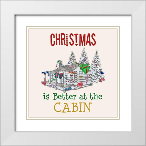 Cabin Christmas White Modern Wood Framed Art Print with Double Matting by Phillip, Jamie