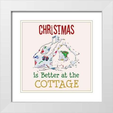 Cottage Christmas White Modern Wood Framed Art Print with Double Matting by Phillip, Jamie