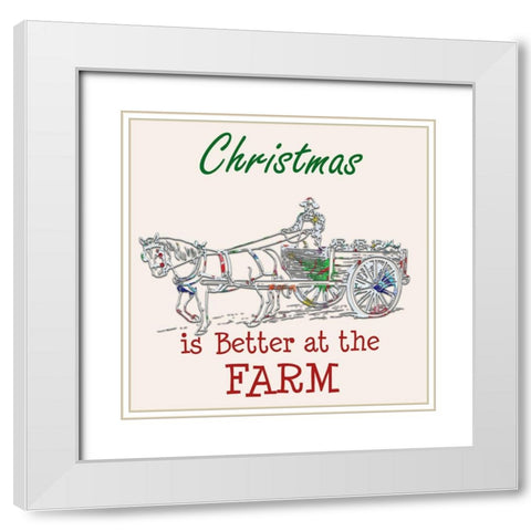 Farm Christmas White Modern Wood Framed Art Print with Double Matting by Phillip, Jamie