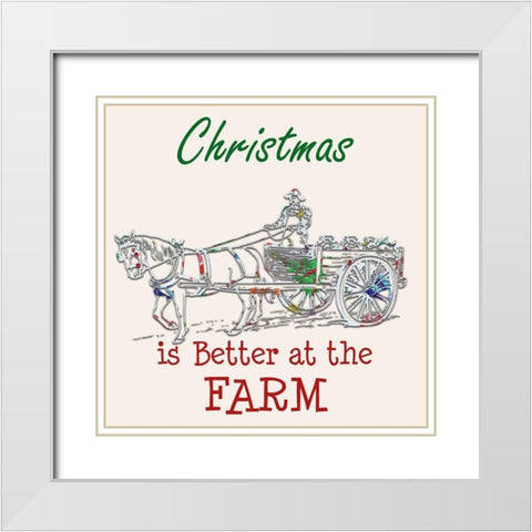 Farm Christmas White Modern Wood Framed Art Print with Double Matting by Phillip, Jamie