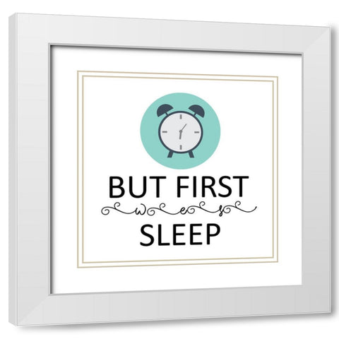 Sleep White Modern Wood Framed Art Print with Double Matting by Phillip, Jamie