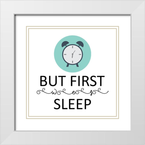 Sleep White Modern Wood Framed Art Print with Double Matting by Phillip, Jamie