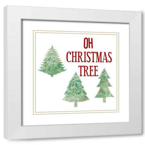 Oh Christmas Tree White Modern Wood Framed Art Print with Double Matting by Phillip, Jamie