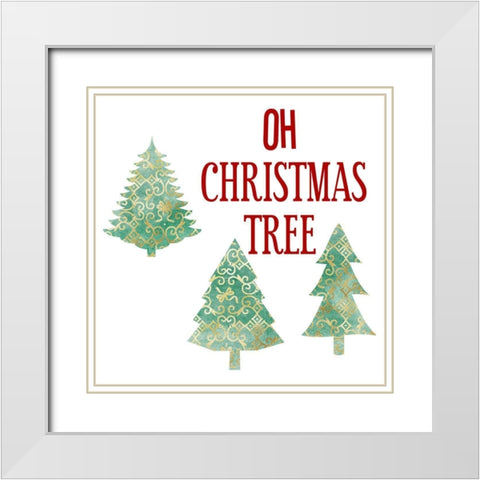 Oh Christmas Tree White Modern Wood Framed Art Print with Double Matting by Phillip, Jamie