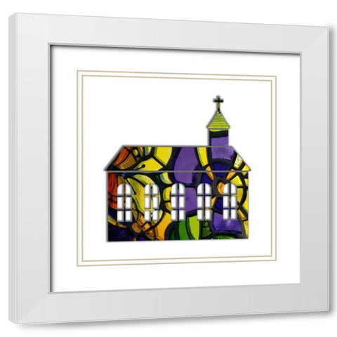 Church White Modern Wood Framed Art Print with Double Matting by Phillip, Jamie