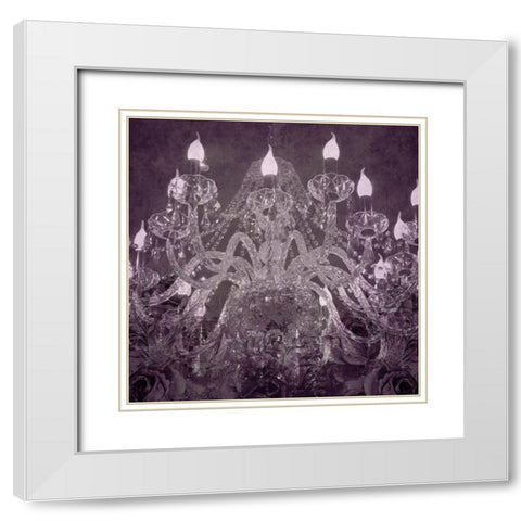Elegant Chandelier 4 White Modern Wood Framed Art Print with Double Matting by Phillip, Jamie