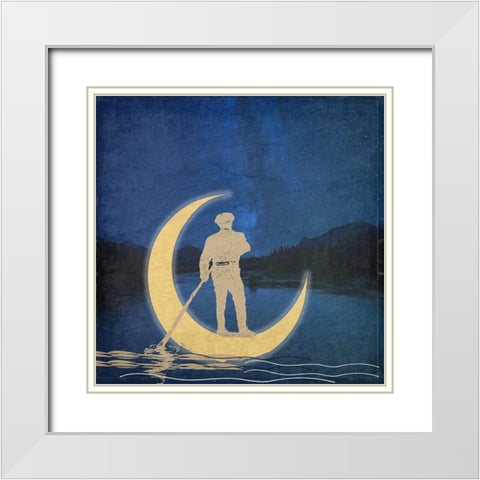 Moon Cruse White Modern Wood Framed Art Print with Double Matting by Phillip, Jamie