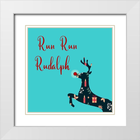 Rudalph White Modern Wood Framed Art Print with Double Matting by Phillip, Jamie