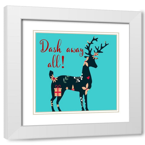 Dash Away All White Modern Wood Framed Art Print with Double Matting by Phillip, Jamie