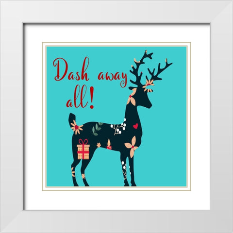 Dash Away All White Modern Wood Framed Art Print with Double Matting by Phillip, Jamie