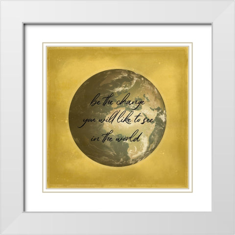 The World 2 White Modern Wood Framed Art Print with Double Matting by Phillip, Jamie