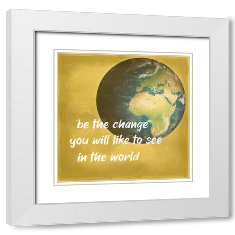 The World 3 White Modern Wood Framed Art Print with Double Matting by Phillip, Jamie