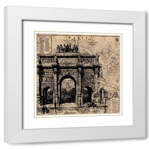 Paris 1 White Modern Wood Framed Art Print with Double Matting by Phillip, Jamie
