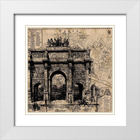 Paris 1 White Modern Wood Framed Art Print with Double Matting by Phillip, Jamie