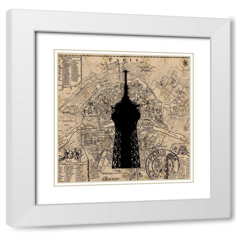 Paris 2 White Modern Wood Framed Art Print with Double Matting by Phillip, Jamie