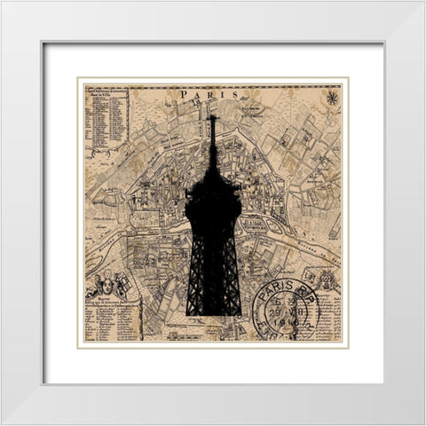 Paris 2 White Modern Wood Framed Art Print with Double Matting by Phillip, Jamie