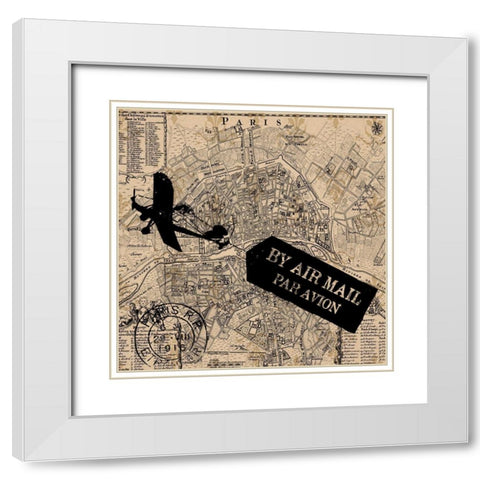 Paris 3 White Modern Wood Framed Art Print with Double Matting by Phillip, Jamie