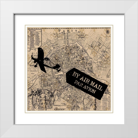 Paris 3 White Modern Wood Framed Art Print with Double Matting by Phillip, Jamie
