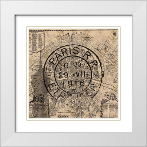 Paris 4 White Modern Wood Framed Art Print with Double Matting by Phillip, Jamie