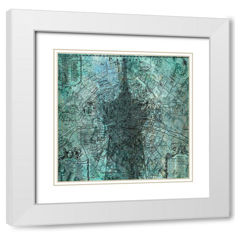 Paris 5 White Modern Wood Framed Art Print with Double Matting by Phillip, Jamie