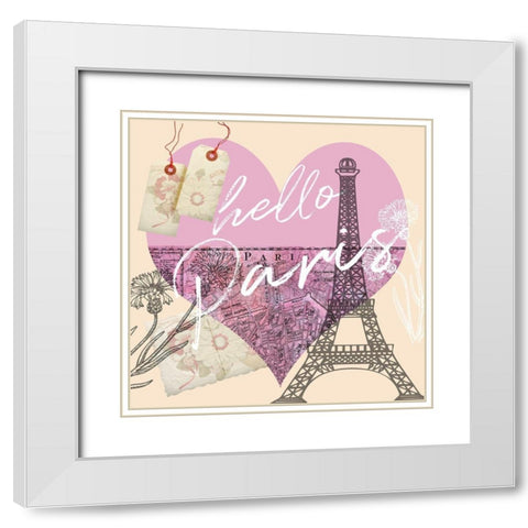 Paris 7 White Modern Wood Framed Art Print with Double Matting by Phillip, Jamie