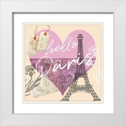 Paris 7 White Modern Wood Framed Art Print with Double Matting by Phillip, Jamie