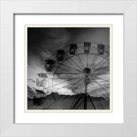 Big Wheel White Modern Wood Framed Art Print with Double Matting by Phillip, Jamie
