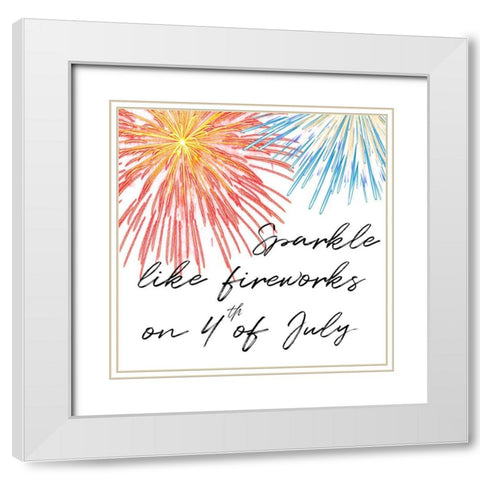 Fireworks White Modern Wood Framed Art Print with Double Matting by Phillip, Jamie