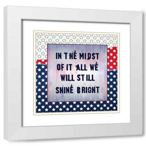 July Fourth White Modern Wood Framed Art Print with Double Matting by Phillip, Jamie
