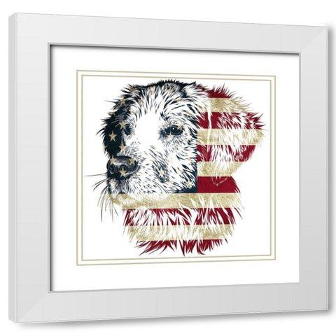 American Dog White Modern Wood Framed Art Print with Double Matting by Phillip, Jamie