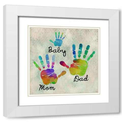 Mon Dad Baby White Modern Wood Framed Art Print with Double Matting by Phillip, Jamie