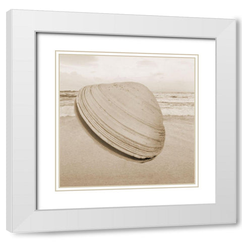 Clam 2 White Modern Wood Framed Art Print with Double Matting by Phillip, Jamie