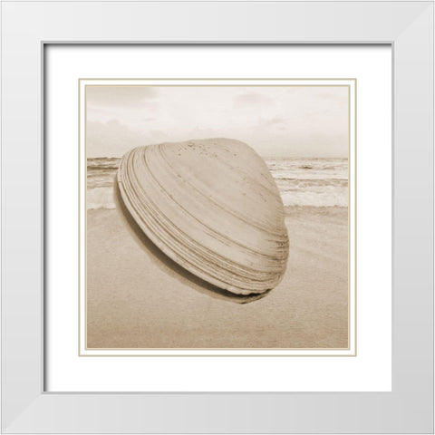 Clam 2 White Modern Wood Framed Art Print with Double Matting by Phillip, Jamie