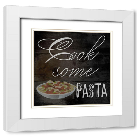 Cook Pasta White Modern Wood Framed Art Print with Double Matting by Phillip, Jamie
