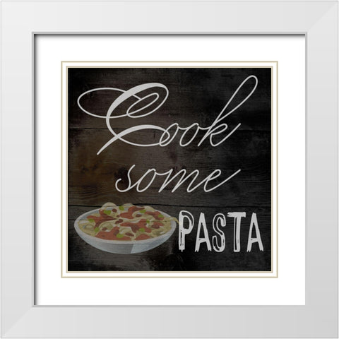 Cook Pasta White Modern Wood Framed Art Print with Double Matting by Phillip, Jamie
