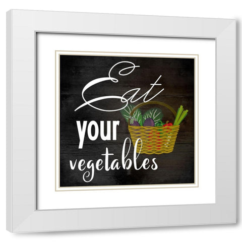Eat Your Vegetables White Modern Wood Framed Art Print with Double Matting by Phillip, Jamie